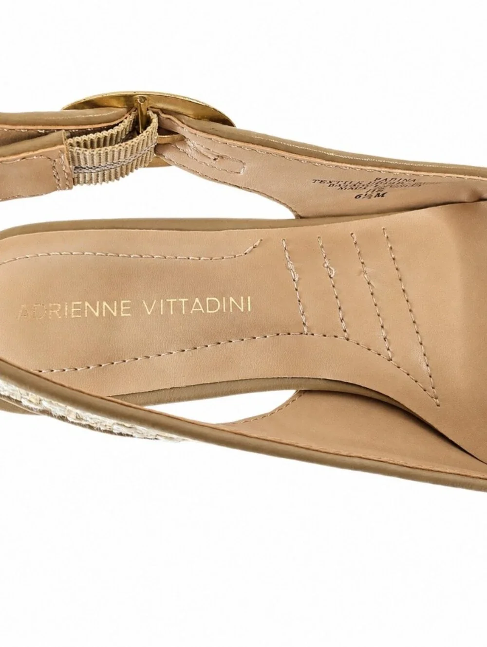 Adrienne Vittadini Papina Woven Slingback Flats 6.5 Beige Raffia Quiet Luxury